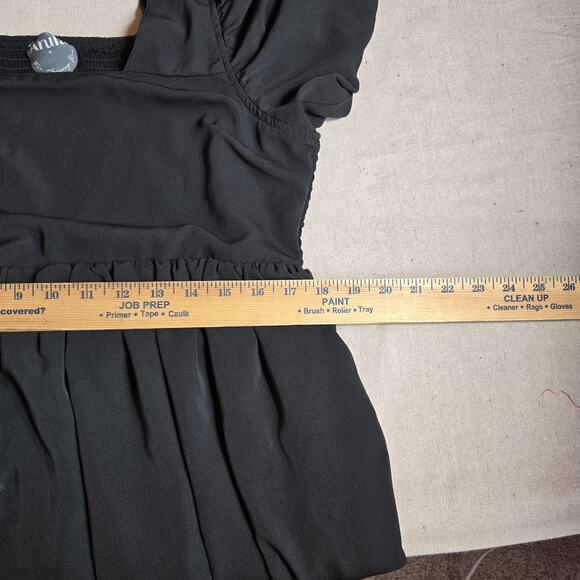 Arula Babydoll Dress Smocked Back Square Neck Puff Sleeve Whimsigoth Size A (1X) - Picture 5 of 13